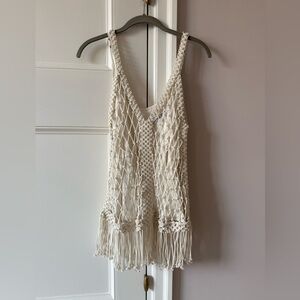 Apiece Apart Cream Crochet Tank Top